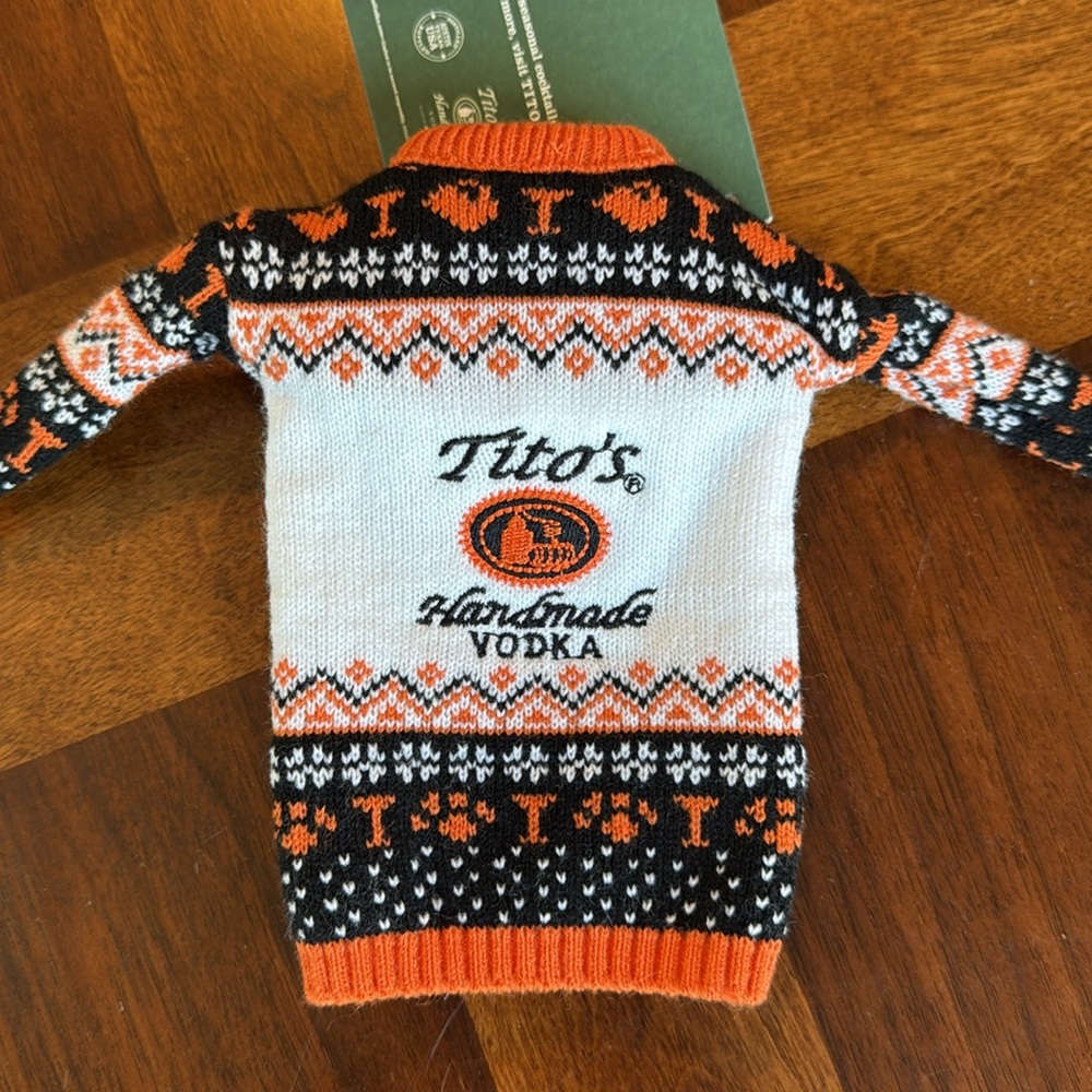 NWT MINI TITO'S VODKA UGLY CREW CHRISTMAS SWEATER - SO ADORABLE!!!! - Picture 3 of 5